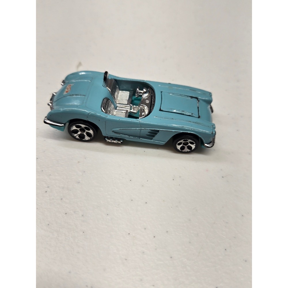 Hot Wheels 1958 Corvette Blue Convertible Diecast Car 1994 Mattel Malaysia 1:64